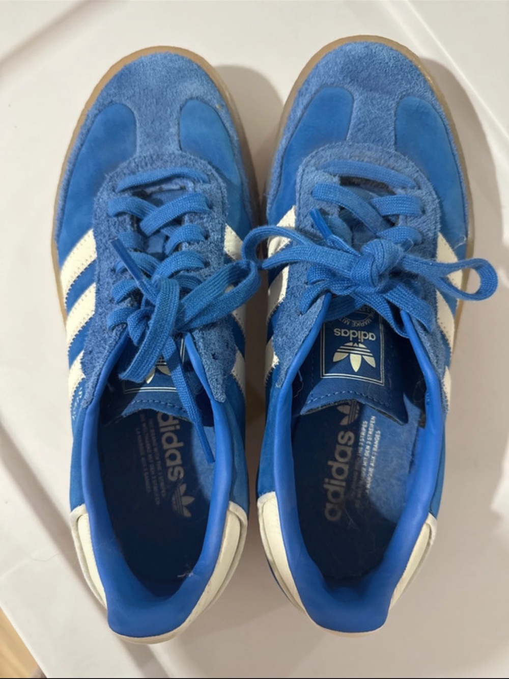 adidas women’s Blue Suede sambas